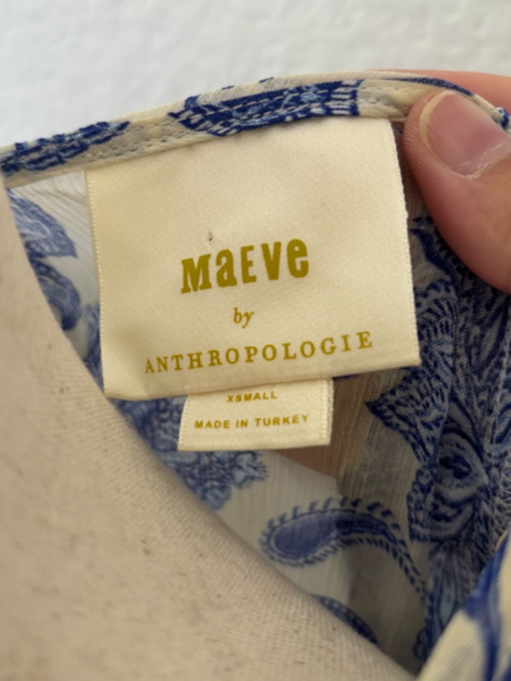 Anthropologie Maeve blue white floral ruffle mini dress Size XS - Picture 9 of 12